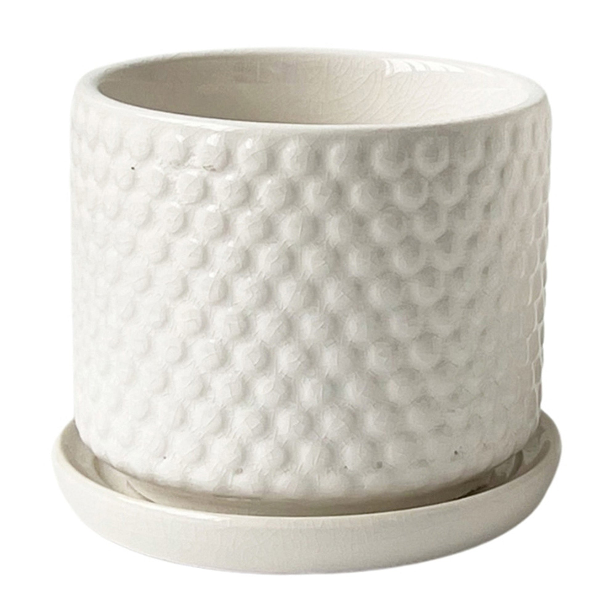 Rachele Ceramic Vase with Saucer