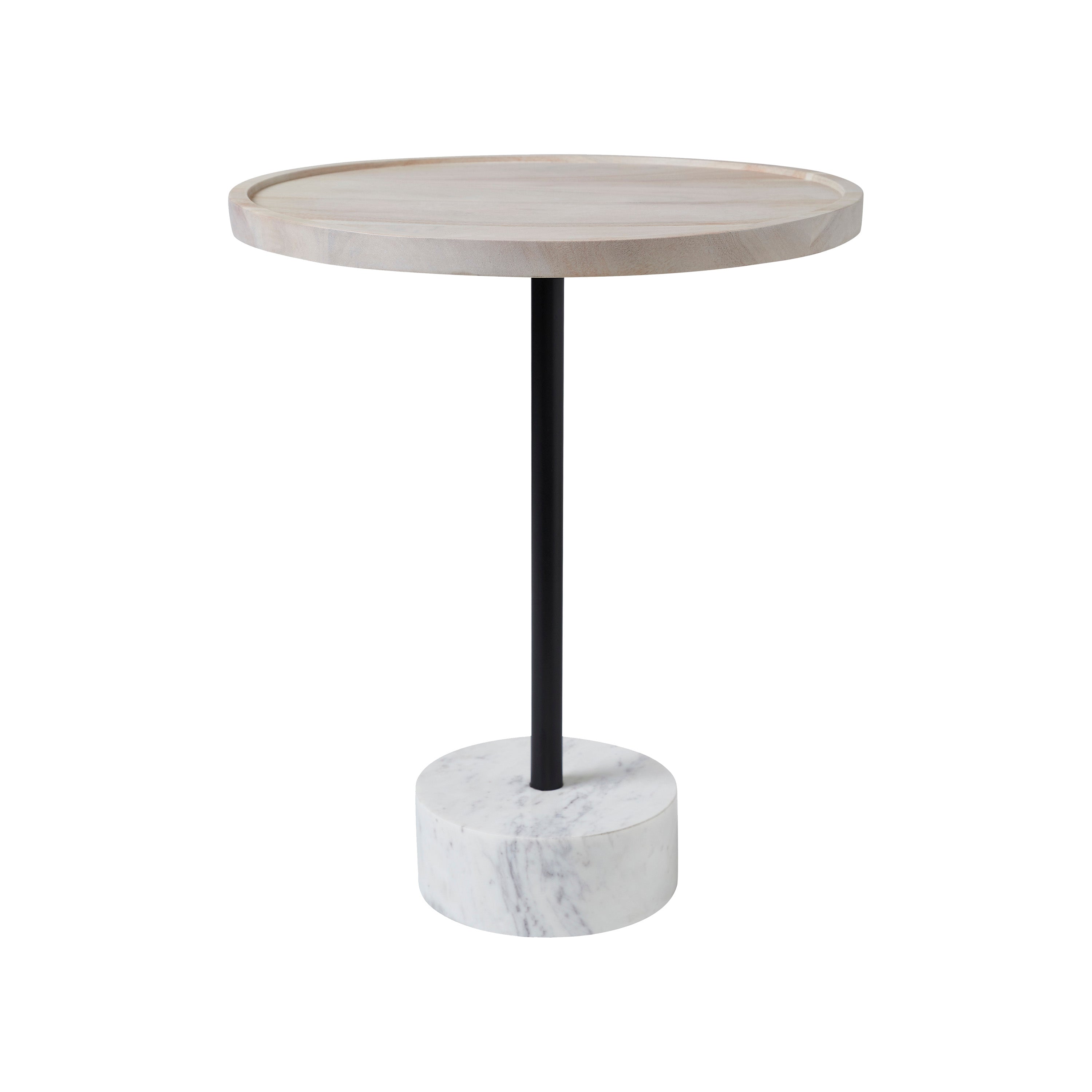 Antares Indoor Acacia Wood Side Table, Whitewash