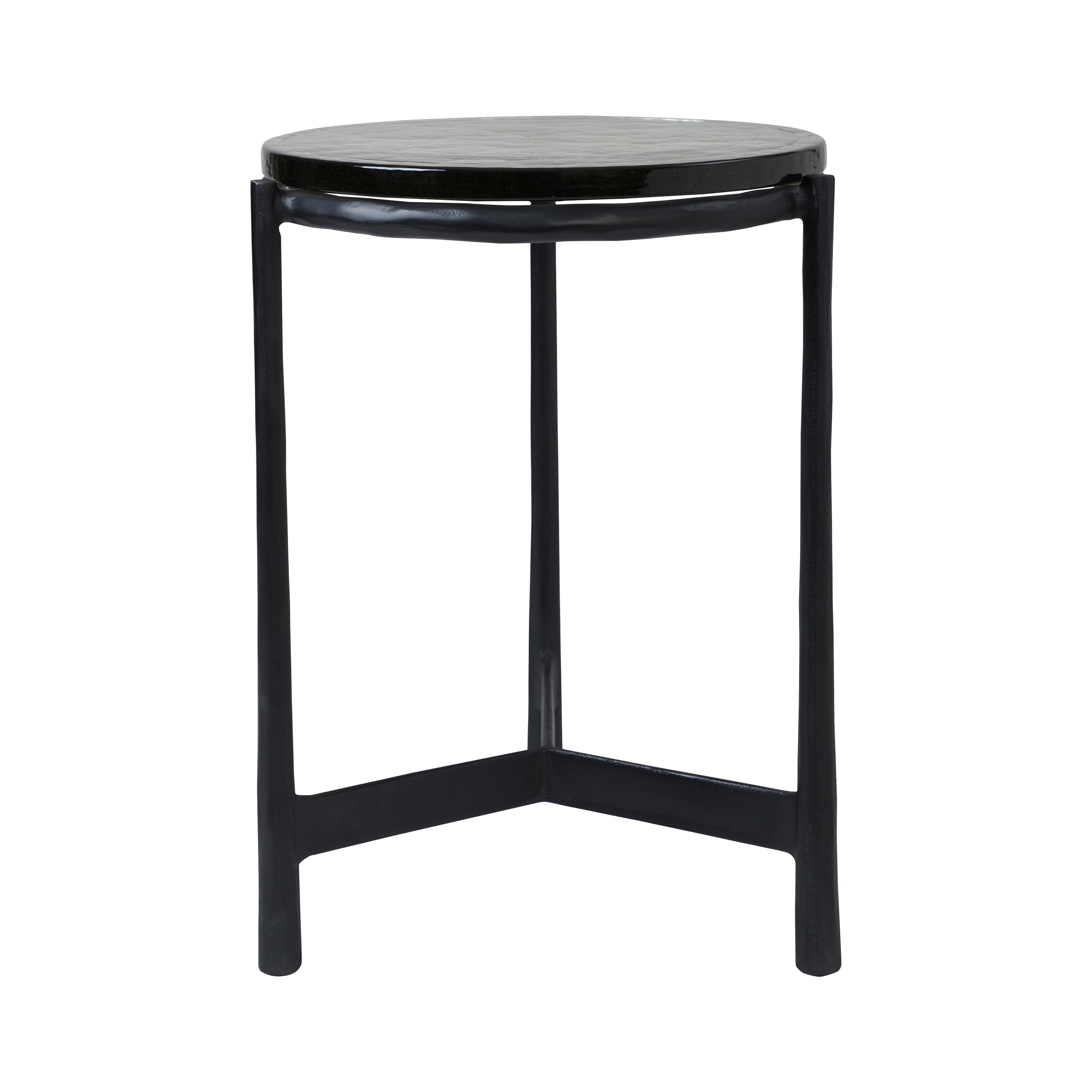 Avila Indoor Cast Aluminum Side Table, Black