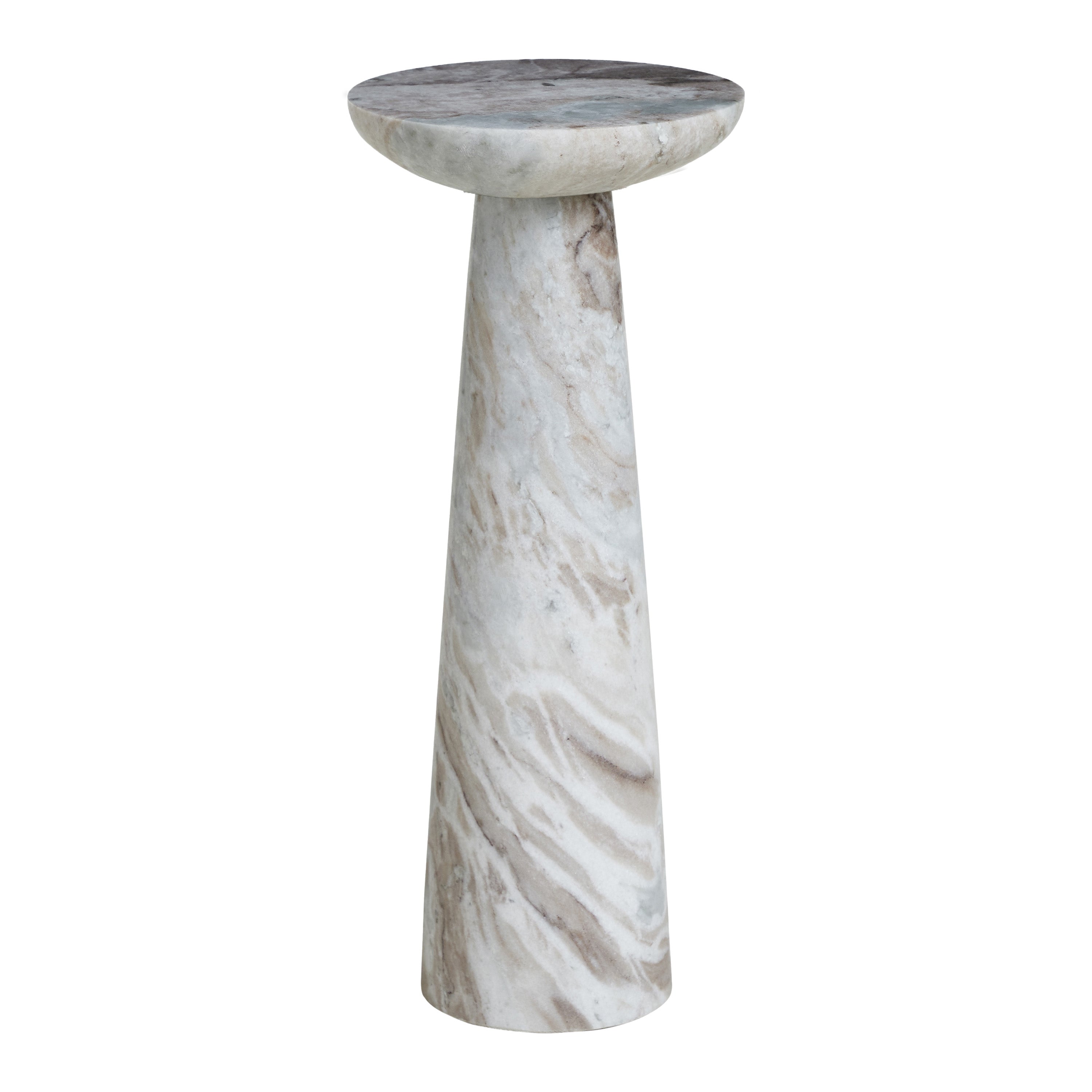Mercura Indoor Mercury Black  Marble Side Table