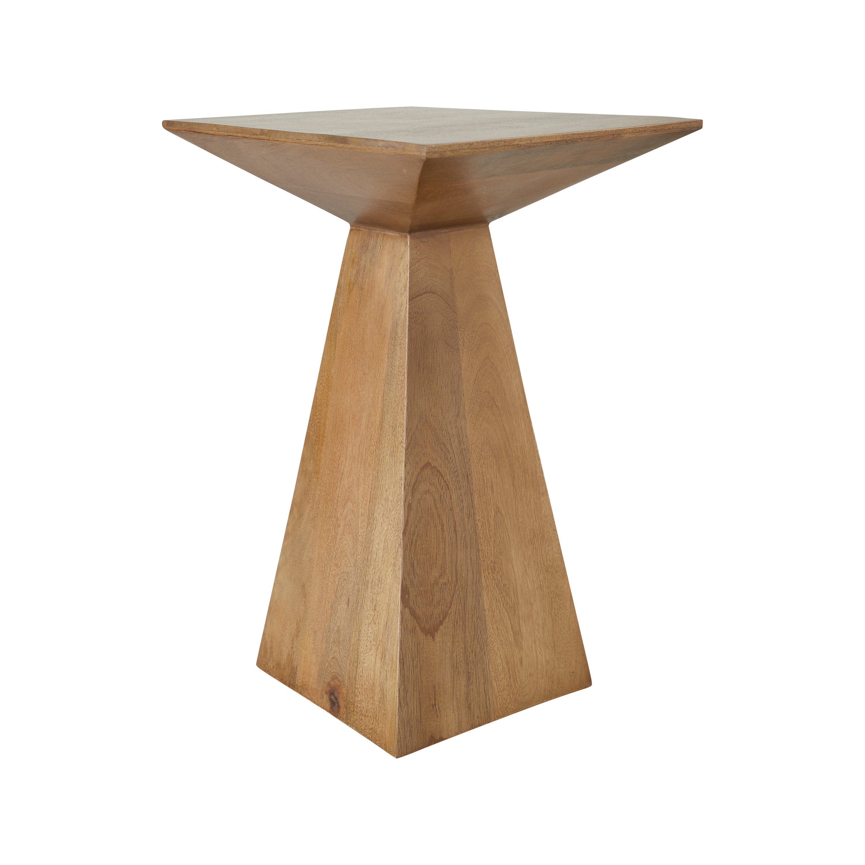 Garnett Indoor Mango Wood Side Table, Light Brown