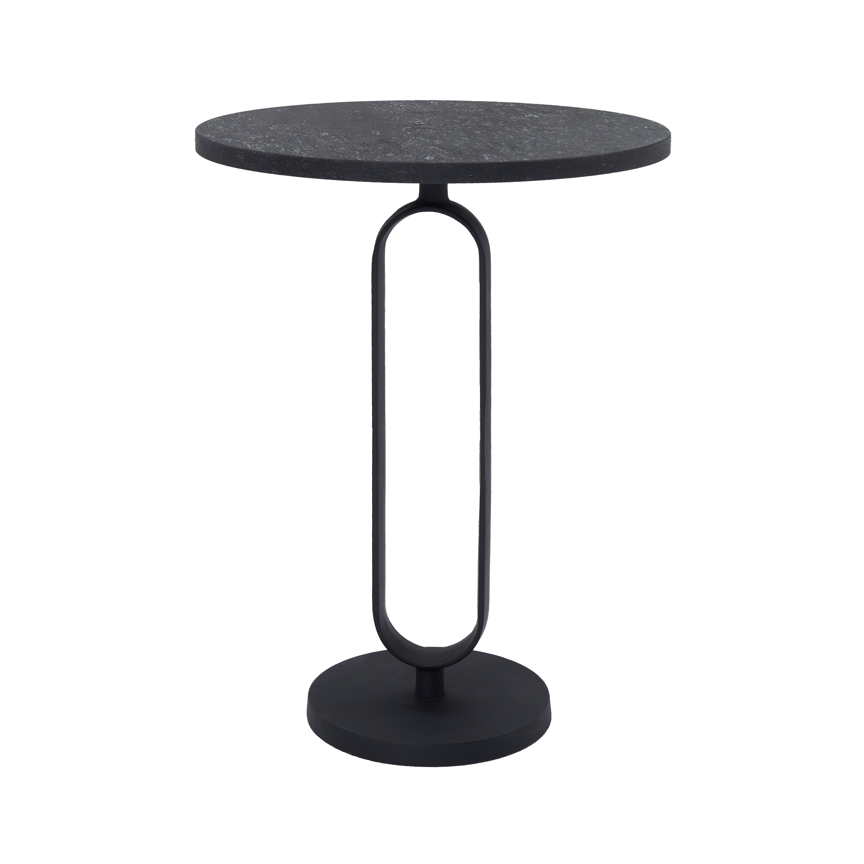Eryx Indoor Cast Aluminum Side Table, Matte Black