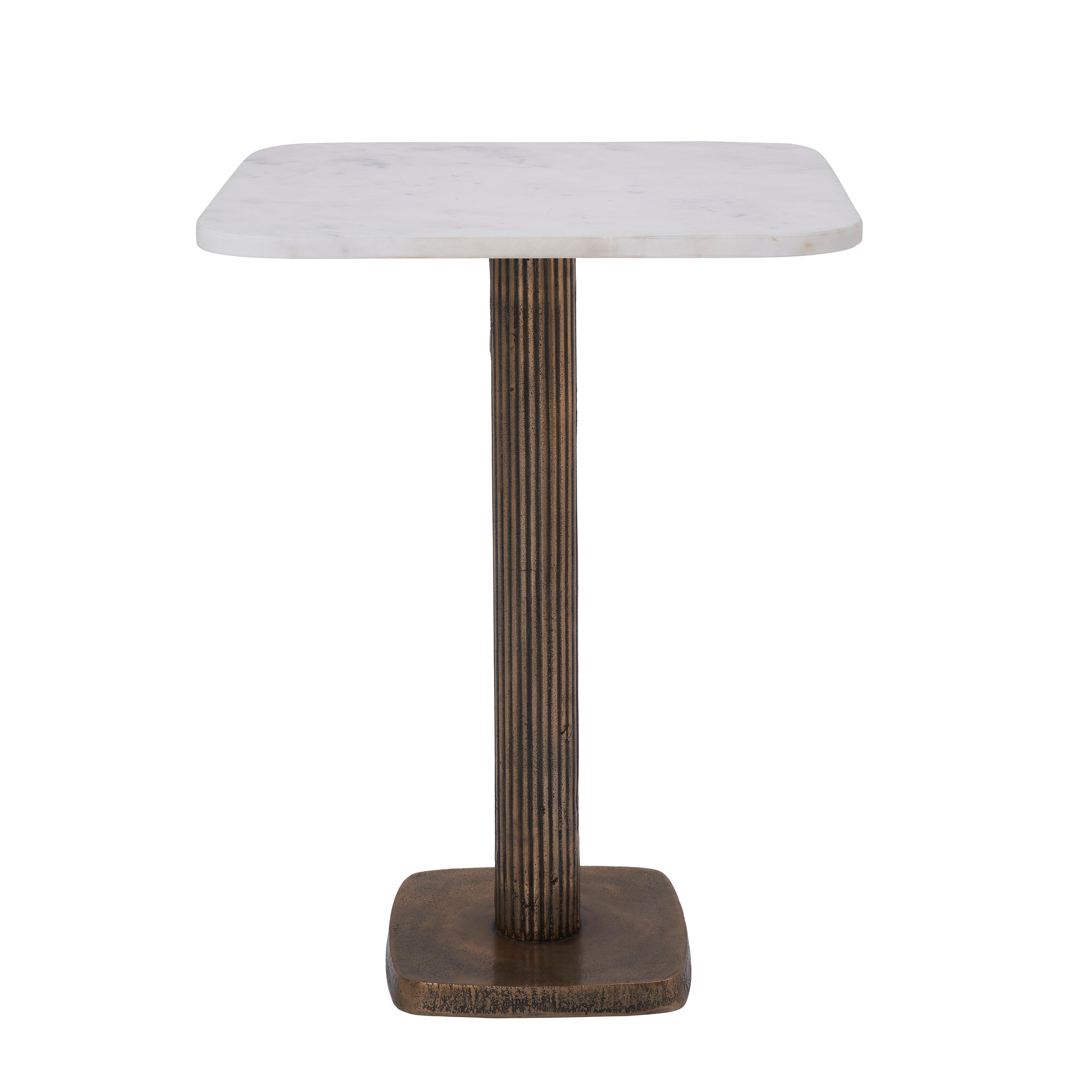Allard Indoor Cast Aluminum Side Table, Antique Brass
